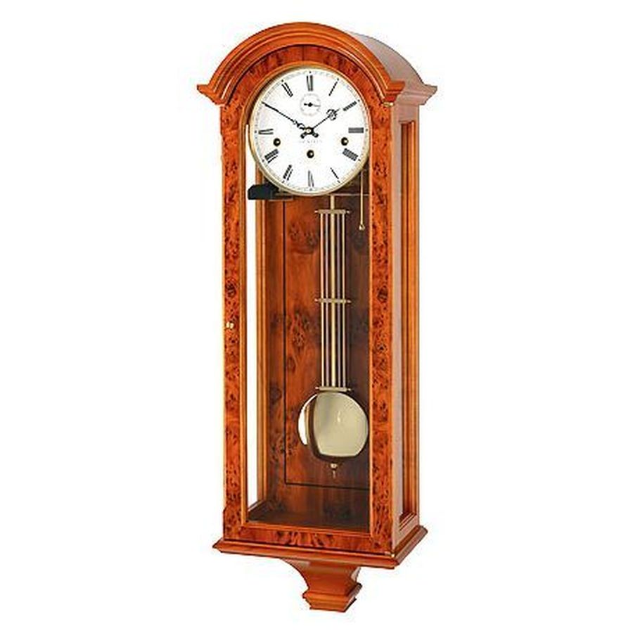 Comitti-Yew Arch Top Triple Chime Wall Clock-Dipples Jewellers