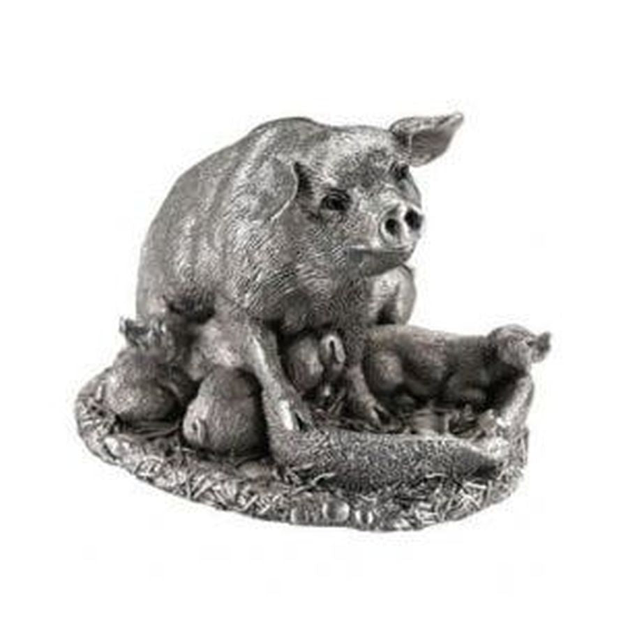 Comyns-3.25' Silver Pig with Piglets-Dipples Jewellers