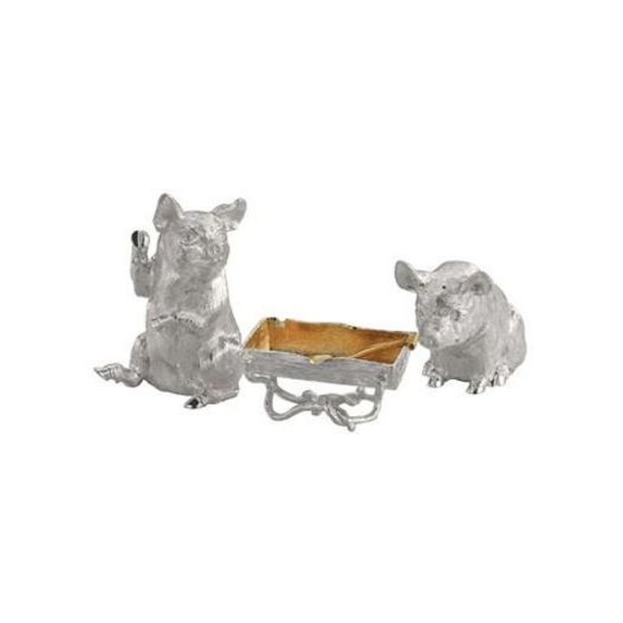 Comyns-Silver Pig & Trough Condiment Set-Dipples Jewellers