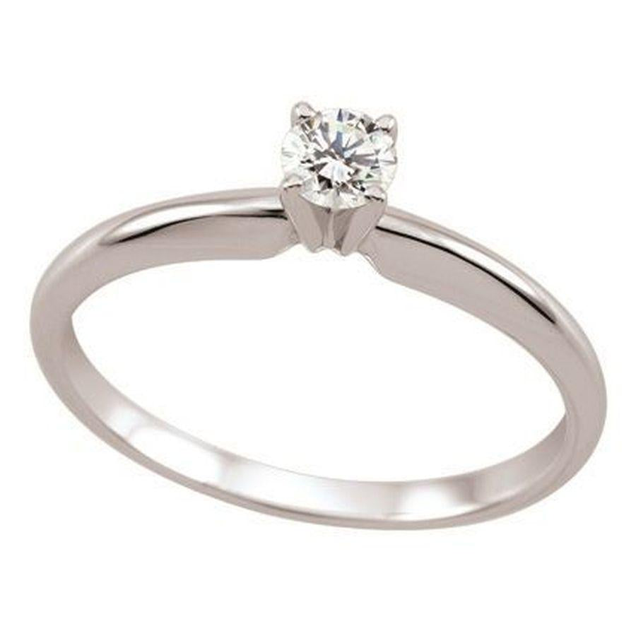 Dipples-0.16ct Round Brilliant Cut Diamond Soliatire 18ct White Gold Ring-Dipples Jewellers