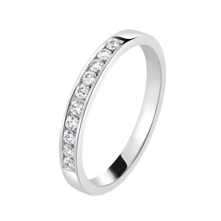 Dipples-0.20ct 10-Round Brilliant Cut Diamond Channel Set 18ct White Gold Eternity Band-Dipples Jewellers