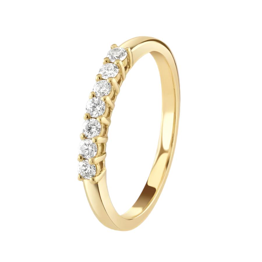 Dipples-0.25ct 7-Round Brilliant Cut Diamond Half Eternity 9ct Yellow Gold Band-Dipples Jewellers
