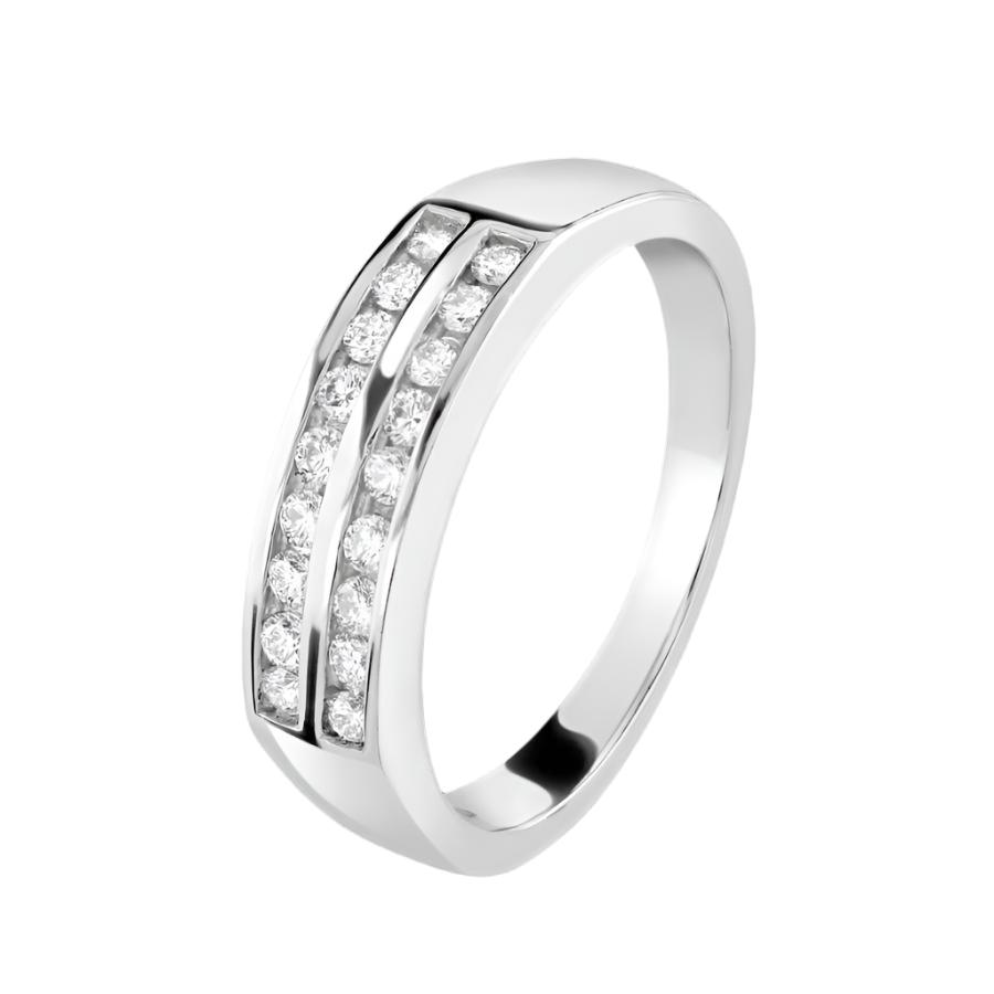 Dipples-0.25ct Round Brilliant Cut Diamond 2-Row Channel Set Half Eternity Ring-Dipples Jewellers