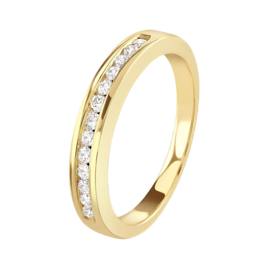 Dipples-0.25ct Round Brilliant Cut Diamond Channel Set Half Eternity 18ct Yellow Gold Ring-Dipples Jewellers