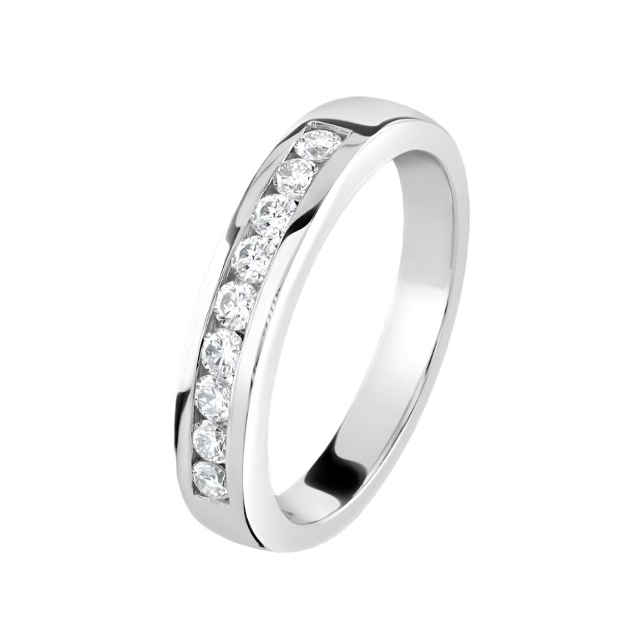 Dipples-0.30ct 9-Round Brilliant Cut Channel Set Half Eternity Platinum Band-Dipples Jewellers