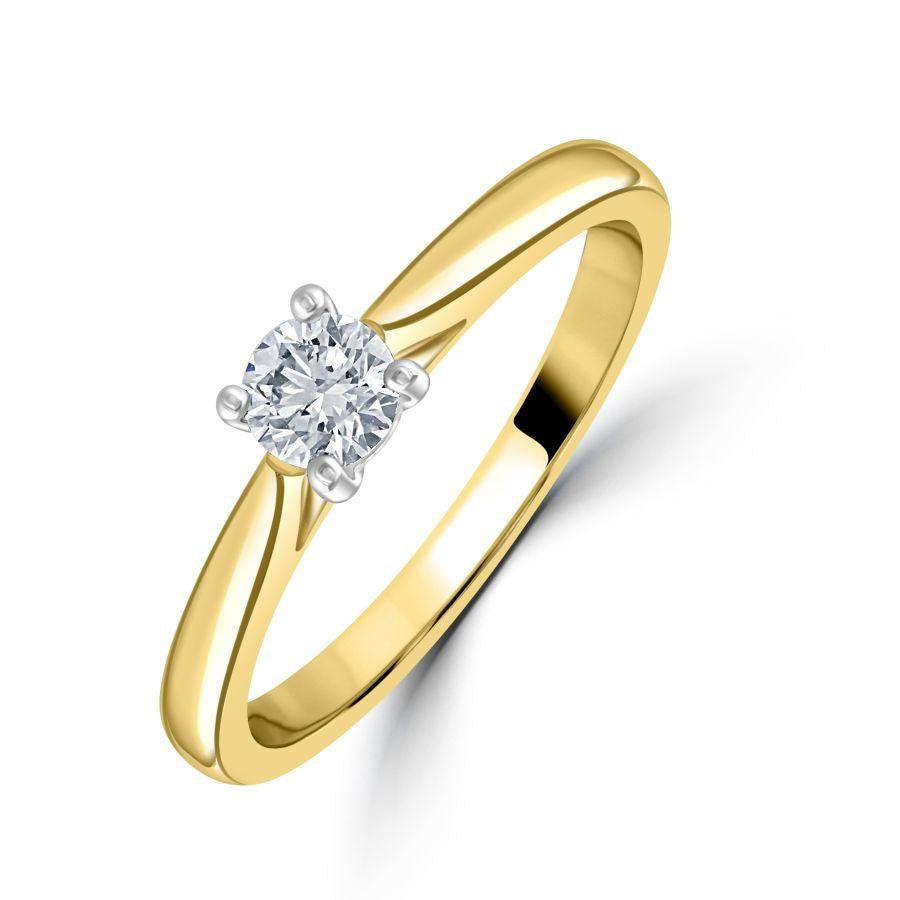 Dipples-0.30ct Round Brilliant Cut Diamond Solitaire 18ct Yellow Gold Ring-Dipples Jewellers