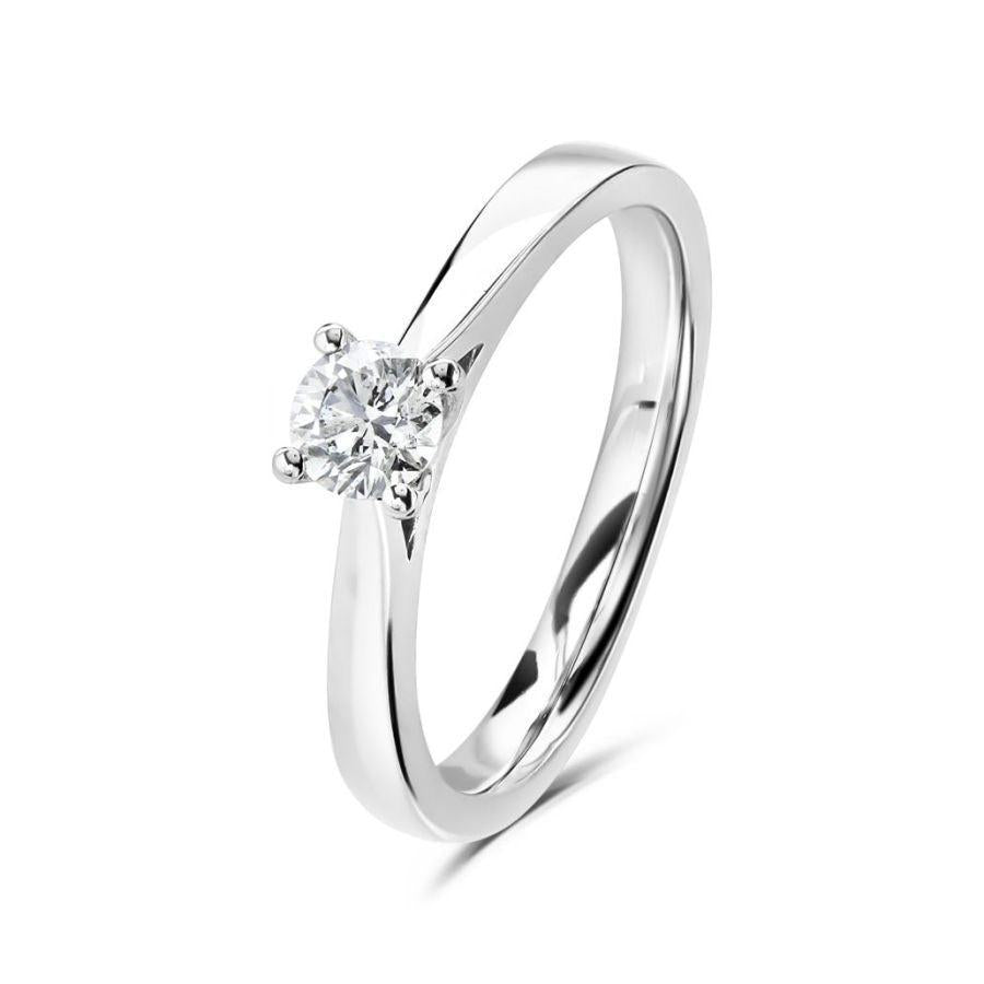 Dipples-0.30ct Round Brilliant Cut Diamond Solitaire Platinum Ring-Dipples Jewellers