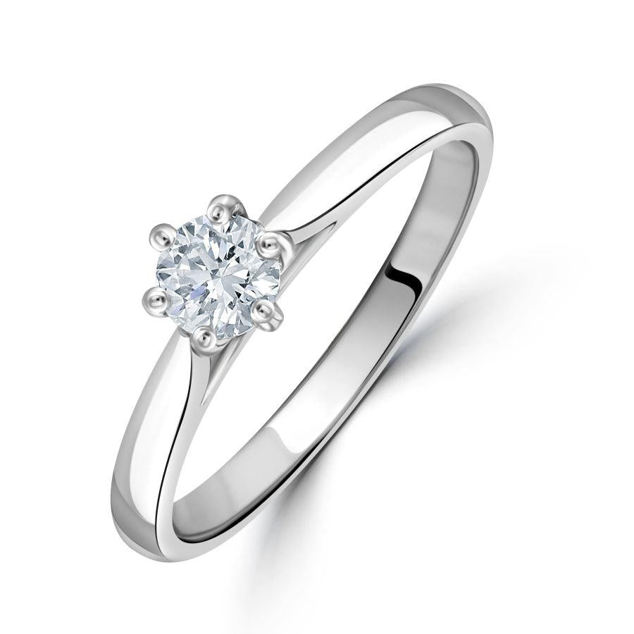 Dipples-0.30ct Round Brilliant Cut Diamond Solitaire Platinum Ring-Dipples Jewellers