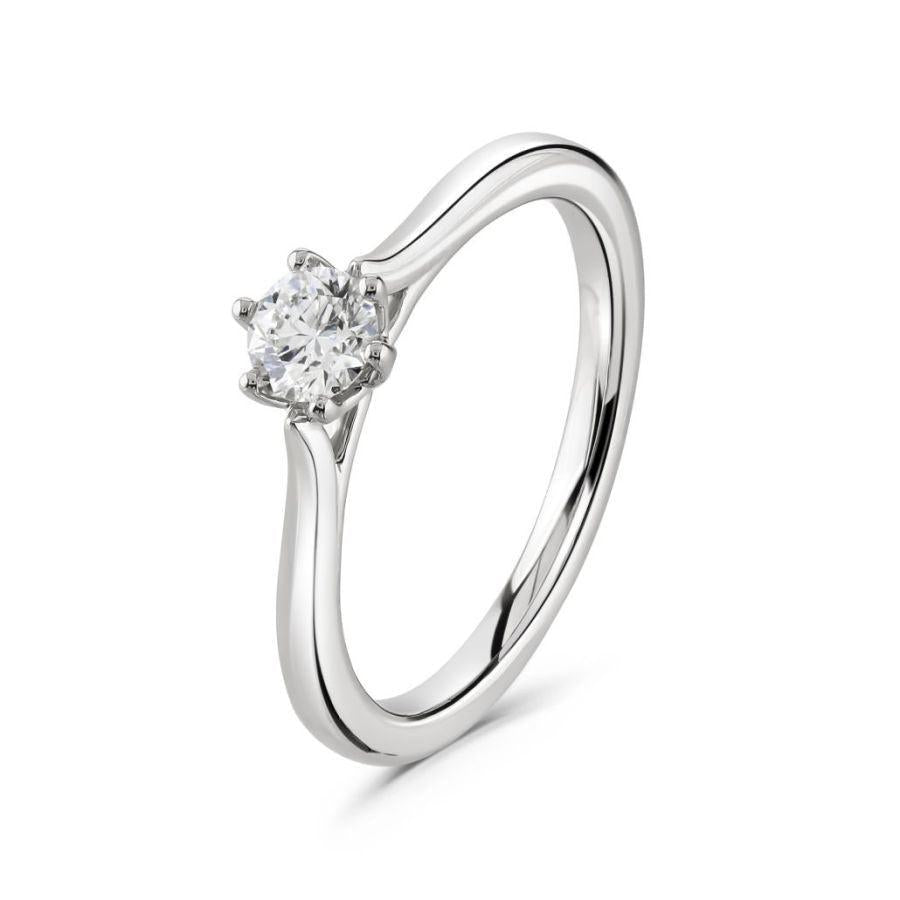 Dipples-0.31ct Round Brilliant Cut Diamond Solitaire 18ct White Gold Ring-Dipples Jewellers