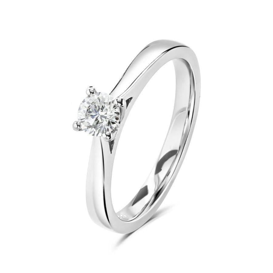 Dipples-0.31ct Round Brilliant Cut Diamond Solitaire Platinum Ring-Dipples Jewellers