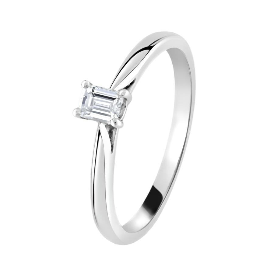 Dipples-0.33ct Emerald Cut Diamond Solitaire Platinum Ring-Dipples Jewellers