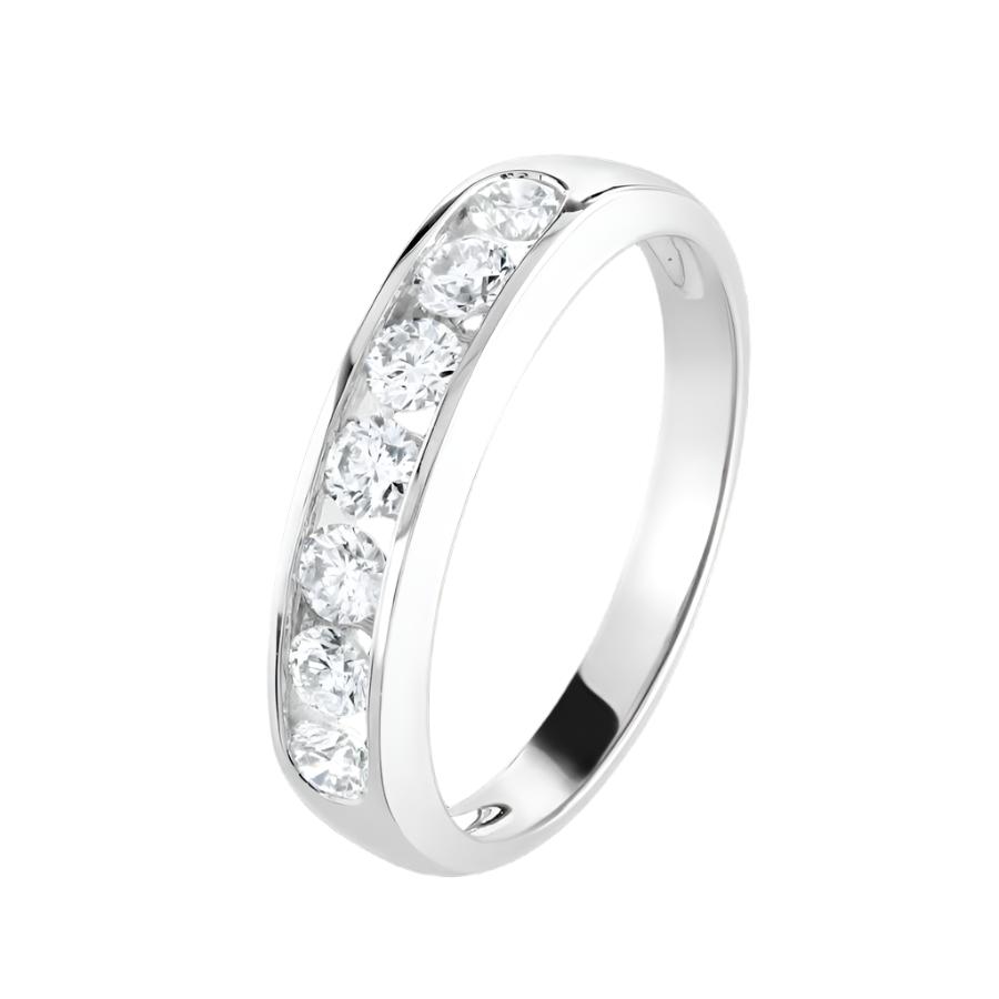 Dipples-0.50ct Round Brilliant Cut Diamond Channel Set 18ct White Gold Half Eternity Ring-Dipples Jewellers