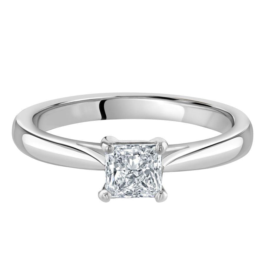 Dipples-0.51ct Princess Cut Diamond Solitaire Platinum Ring-Dipples Jewellers