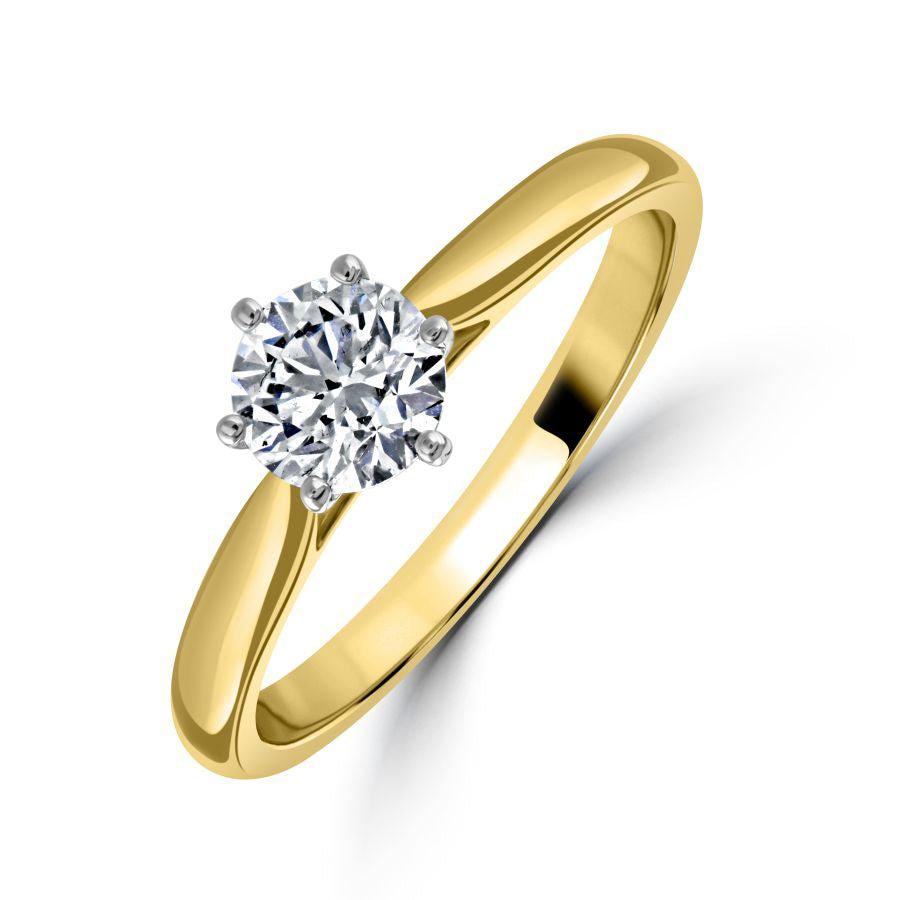 Dipples-0.70ct Round Brilliant Cut Diamond Solitaire 18ct Yellow Gold Ring-Dipples Jewellers