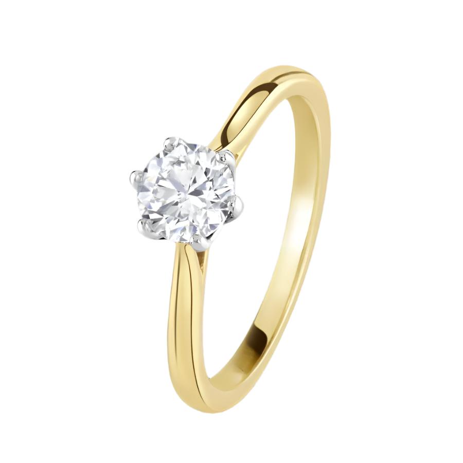 Dipples-0.70ct Round Brilliant Cut Diamond Solitaire 18ct Yellow Gold Ring-Dipples Jewellers