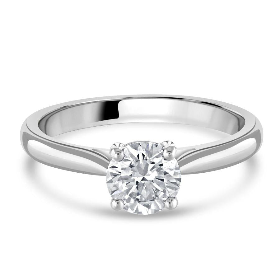 Dipples-0.80ct Diamond Round Brilliant Cut Solitaire Platinum Ring-Dipples Jewellers