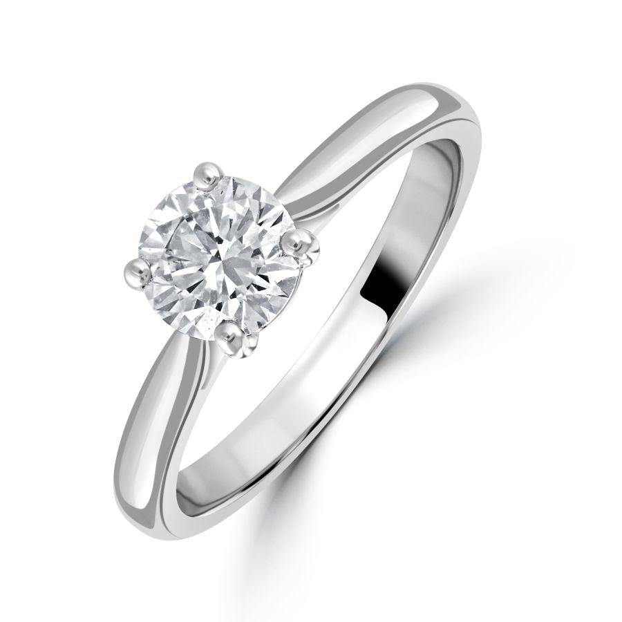 Dipples-0.80ct Diamond Round Brilliant Cut Solitaire Platinum Ring-Dipples Jewellers