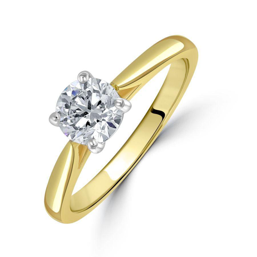 Dipples-0.90ct Round Brilliant Cut Diamond Solitaire 18ct Yellow Gold Ring-Dipples Jewellers