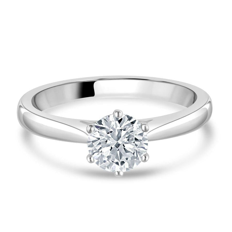 Dipples-0.90ct Round Brilliant Cut Diamond Solitaire Platinum Ring-Dipples Jewellers