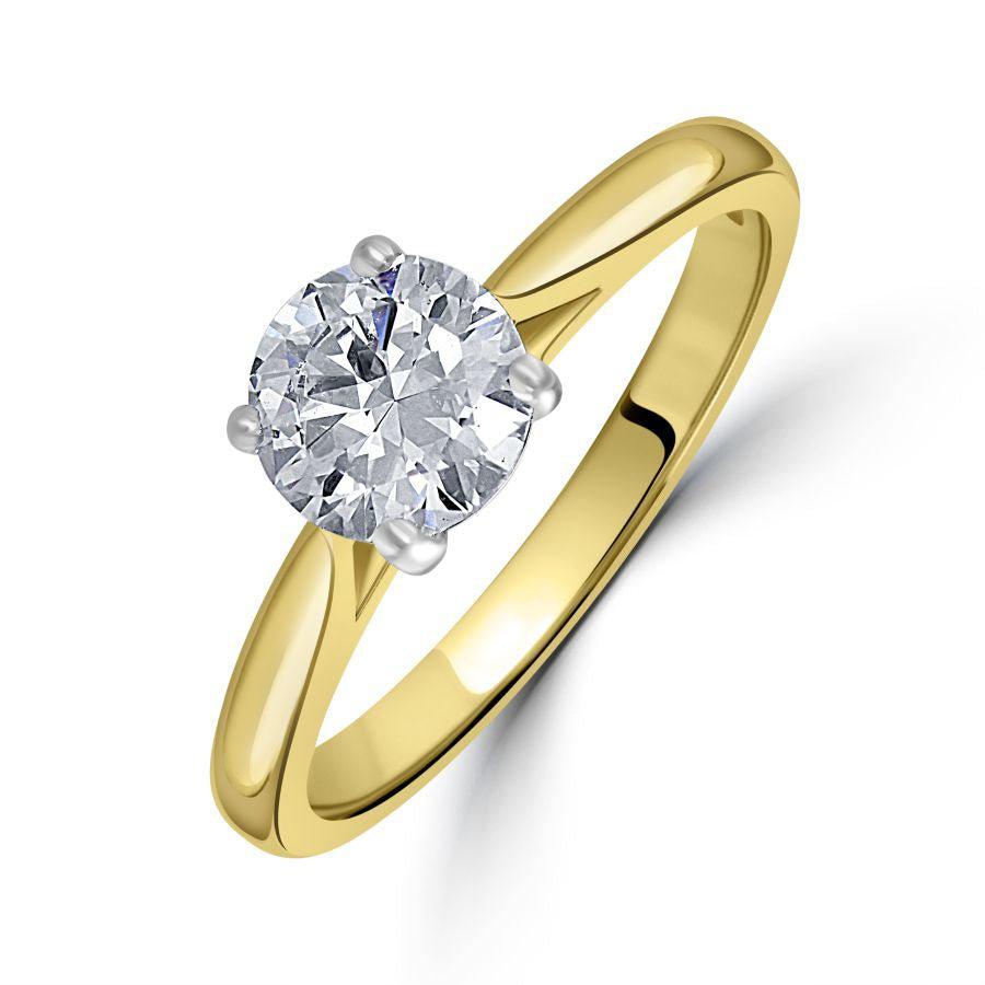 Dipples-1.00ct Round Brilliant Cut Diamond Solitaire 18ct Yellow Gold Ring-Dipples Jewellers