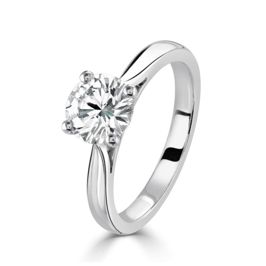 Dipples-1.21ct Round Brilliant Cut Diamond Solitaire Platinum Ring-Dipples Jewellers