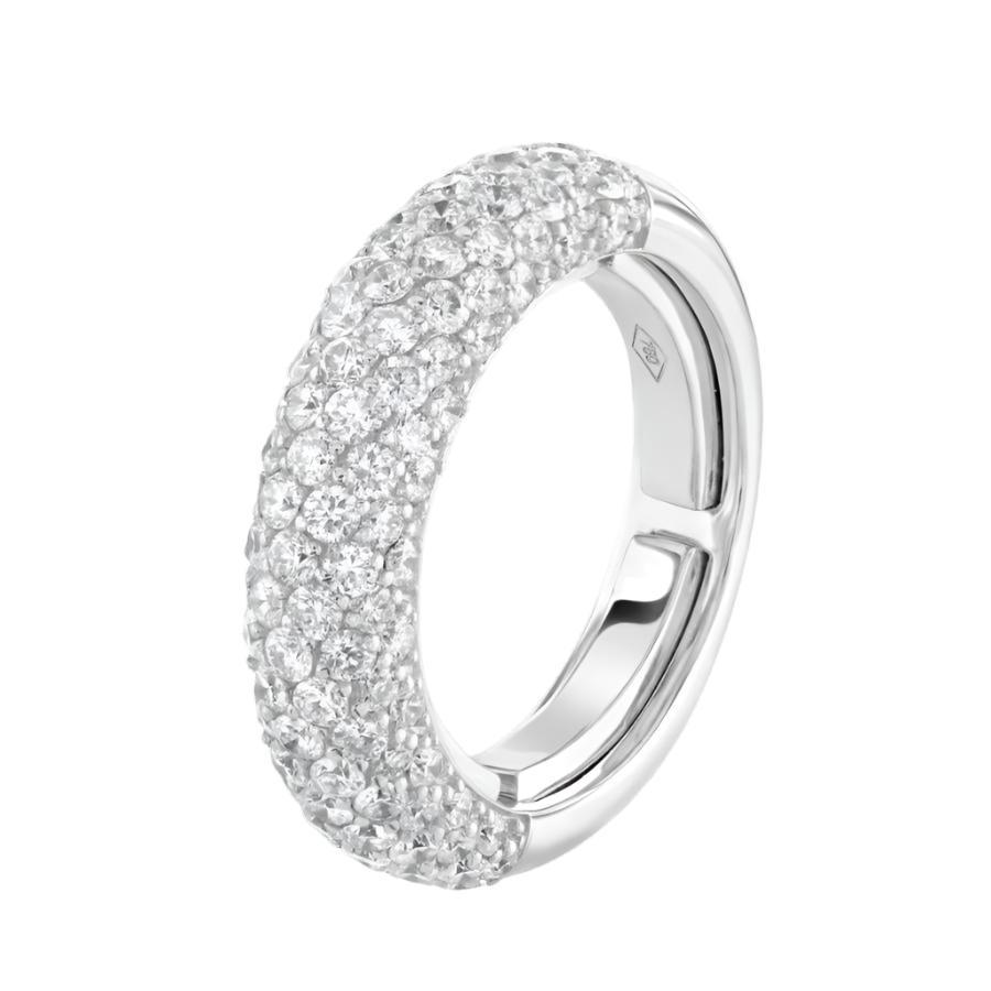 Dipples-1.99ct Round Brilliant Cut Diamond Pave Set 18ct White Gold Half Eternity Ring-Dipples Jewellers