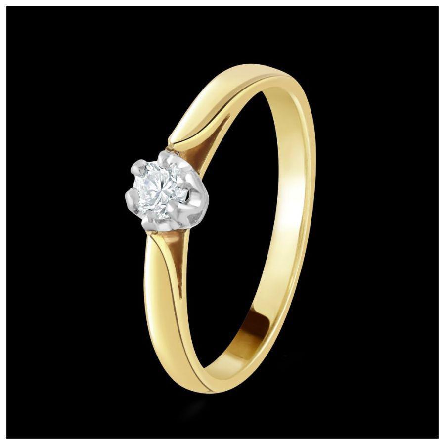 Dipples-18ct Gold yellow gold and platinum setting claw set round brilliant cut solitaire Diamond ring-Dipples Jewellers