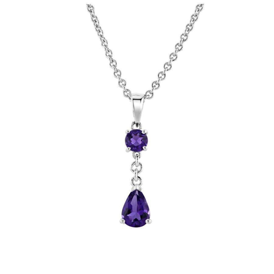 Dipples-18ct White Gold 1t.Drp/1rnd Ame N.Chn-Dipples Jewellers