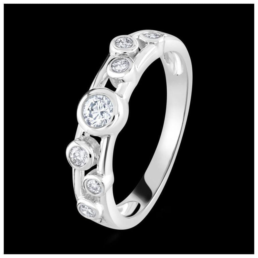 Dipples-18ct White gold 7 diamond ring-Dipples Jewellers