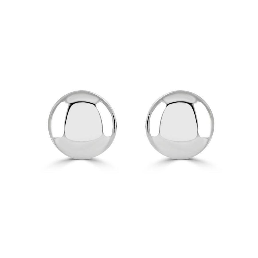 Dipples-18ct White Gold Button Studs-Dipples Jewellers