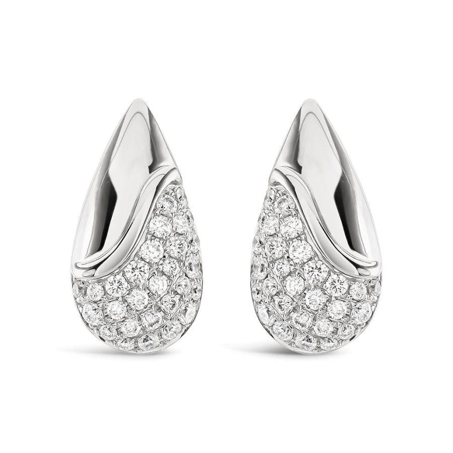 Dipples-18ct White Gold Pear Shaped Pave Set Diamond Stud Earrings-Dipples Jewellers