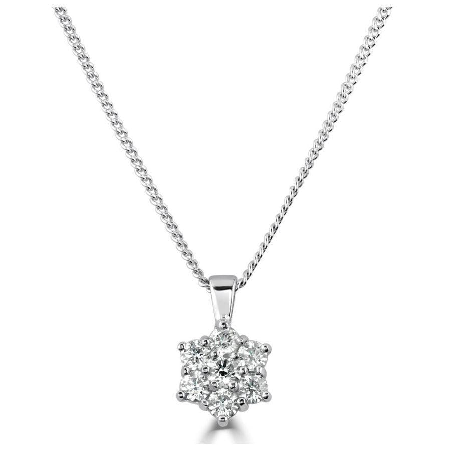 Dipples-18ct White Gold Round Brilliant Cut Diamond 7-Stone Pendant-Dipples Jewellers