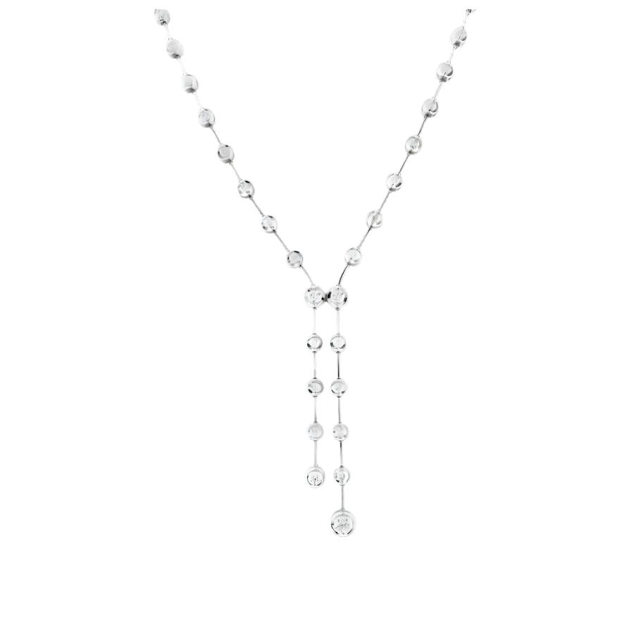 Dipples-18ct White Gold Round Brilliant Cut Diamond Set Drop Collar-Dipples Jewellers