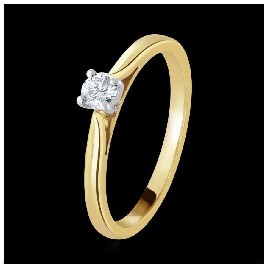 Dipples-18ct Yellow and Platinum Gold Brilliant Cut Diamond Ring-Dipples Jewellers