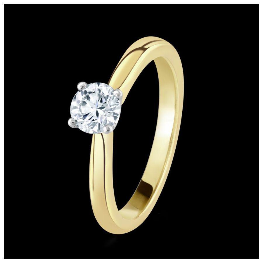Dipples-18ct yellow gold claw set round brilliant cut solitaire Diamond ring-Dipples Jewellers