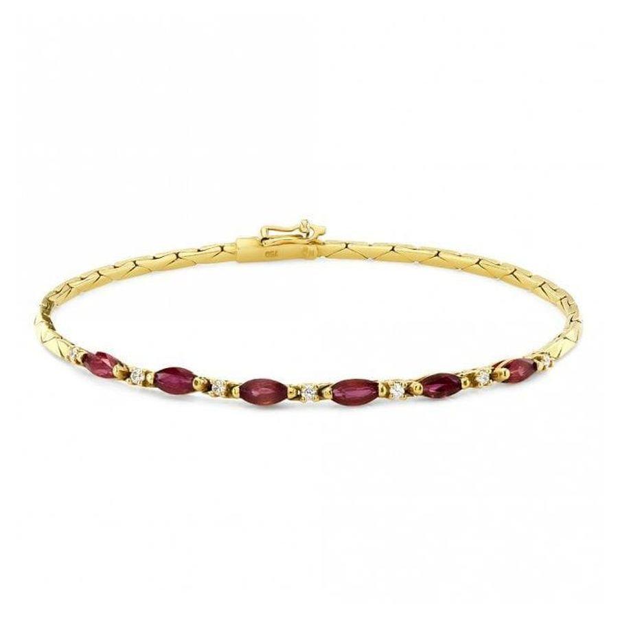 Dipples-18ct Yellow gold Ruby & Diamond Bracelet-Dipples Jewellers