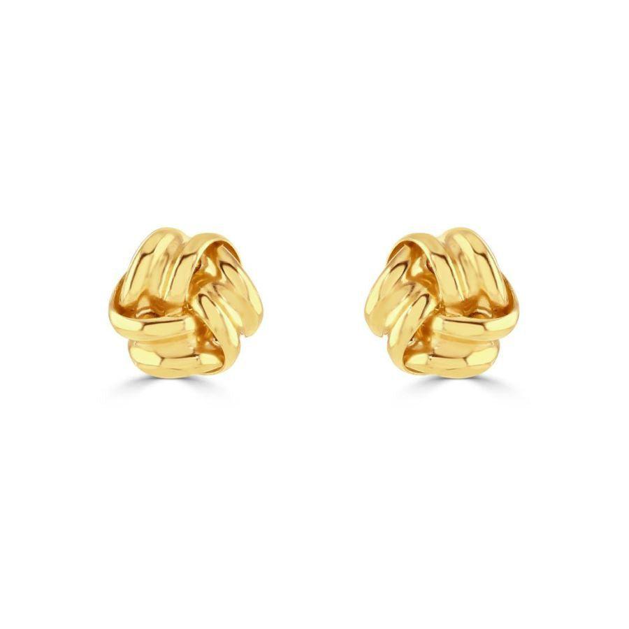 Dipples-18ct Yellow Gold Sml Ribbon Knot Stud-Dipples Jewellers