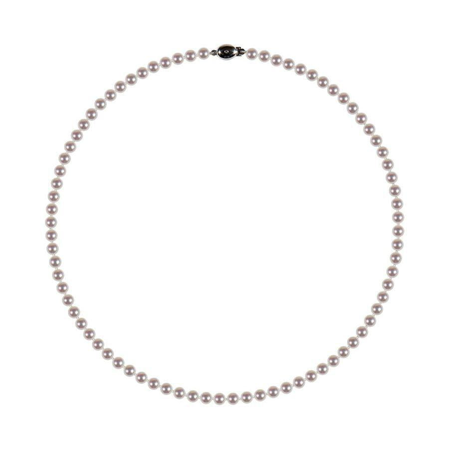 Dipples-5.0-5.5mm Cultured Pearl Necklace with 18ct White Gold Diamond Set Clasp-Dipples Jewellers
