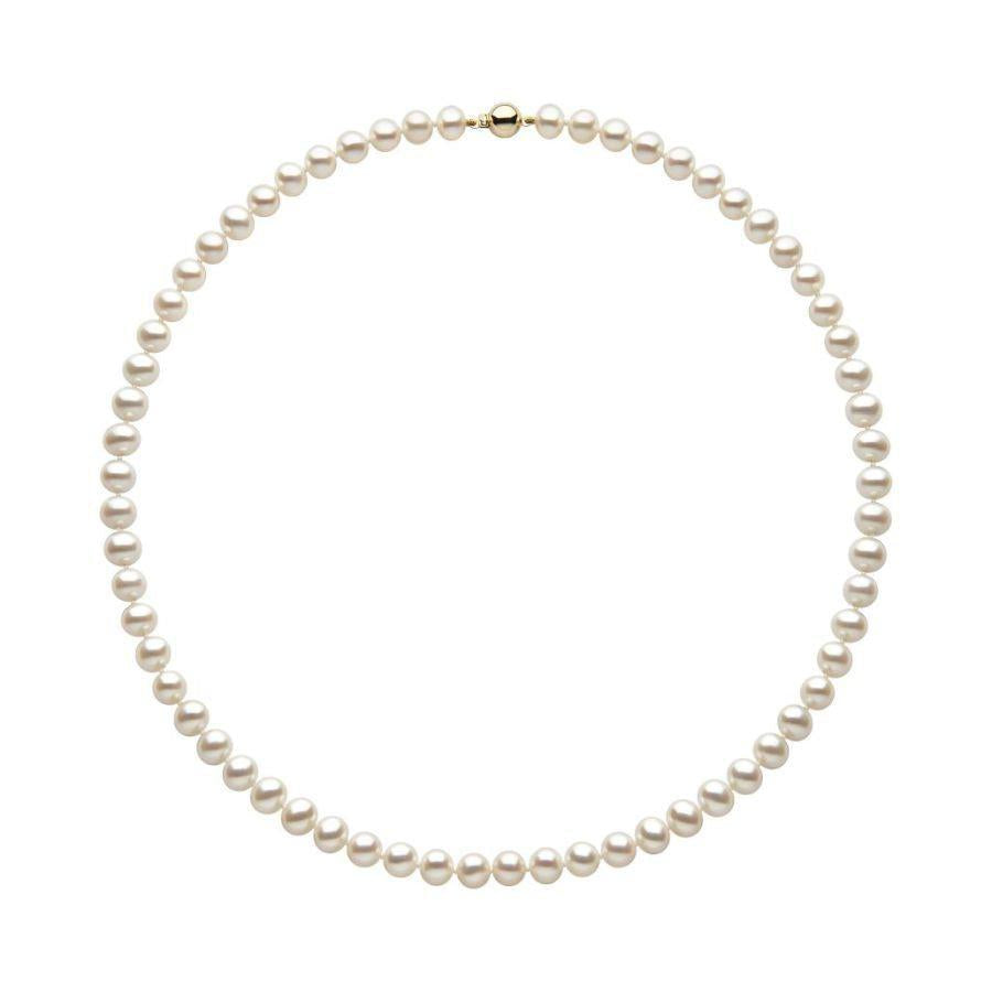 Dipples-6.5-7.0mm Cultured Freshwater Pearl Necklace with 9ct Yellow Gold Ball Clasp-Dipples Jewellers