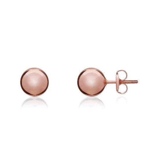 Dipples-9ct Rose Gold 7mm Ball Stud-Dipples Jewellers