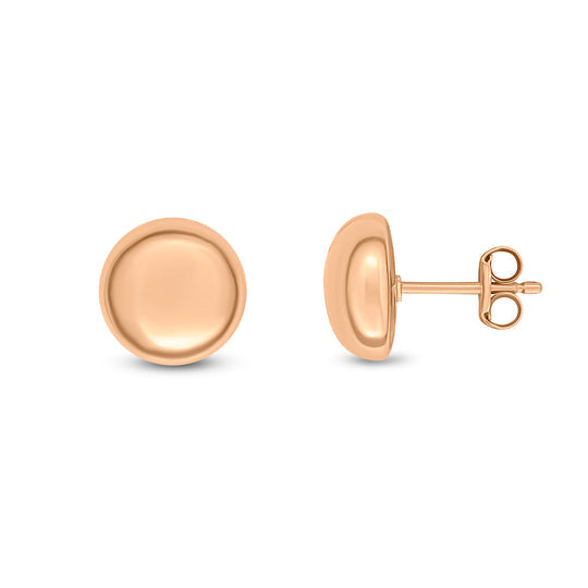 Dipples-9ct Rose Gold Button Stud earrings-Dipples Jewellers