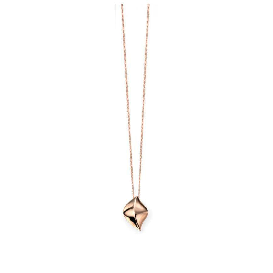 Dipples-9ct Rose Gold Plain Leaf Pendant-Dipples Jewellers