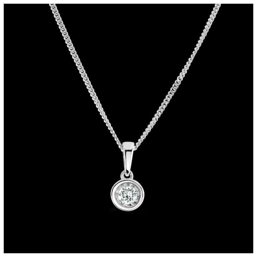 Dipples-9ct White Gold 1di-M.Plate-Nc-Dipples Jewellers