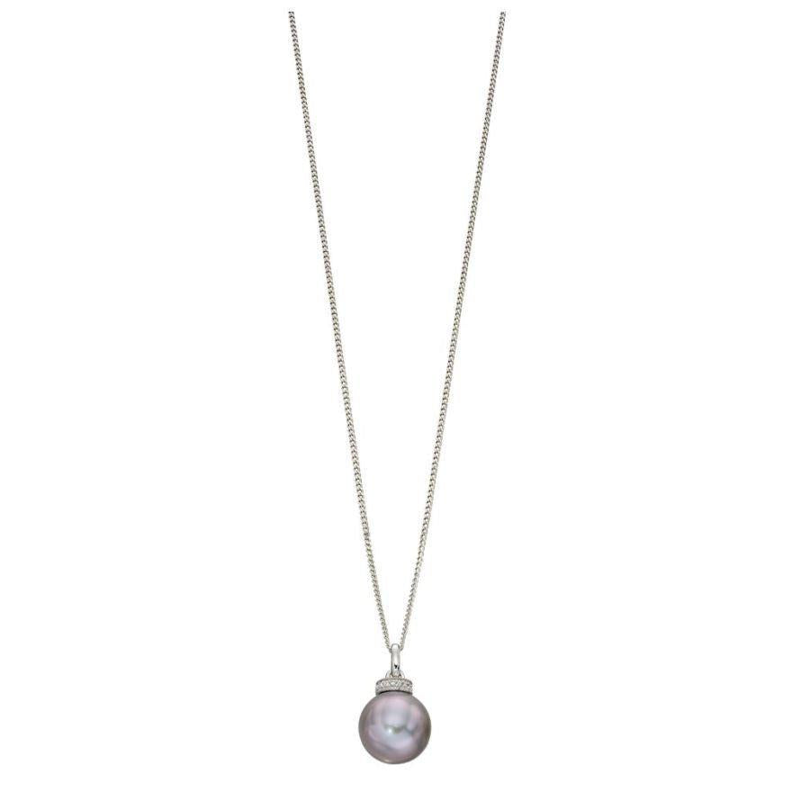 Dipples-9ct White Gold Cultured Freshwater Pearl Pendant-Dipples Jewellers