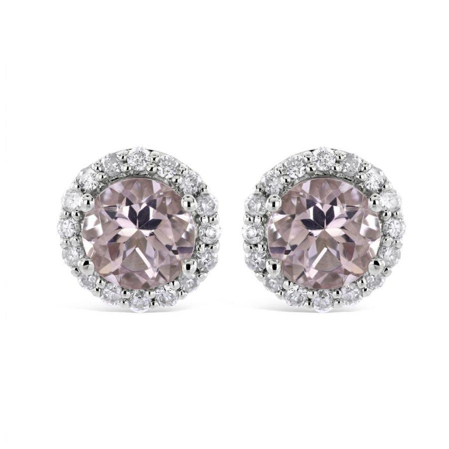 Dipples-9ct White Gold Morg/16di Rnd Stud-Dipples Jewellers