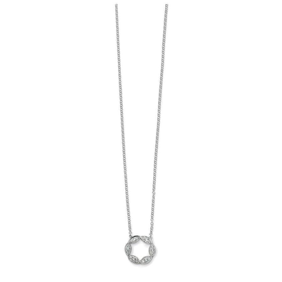 Dipples-9ct White Gold Pave Set Diamond Open Circle Twist Pendant-Dipples Jewellers