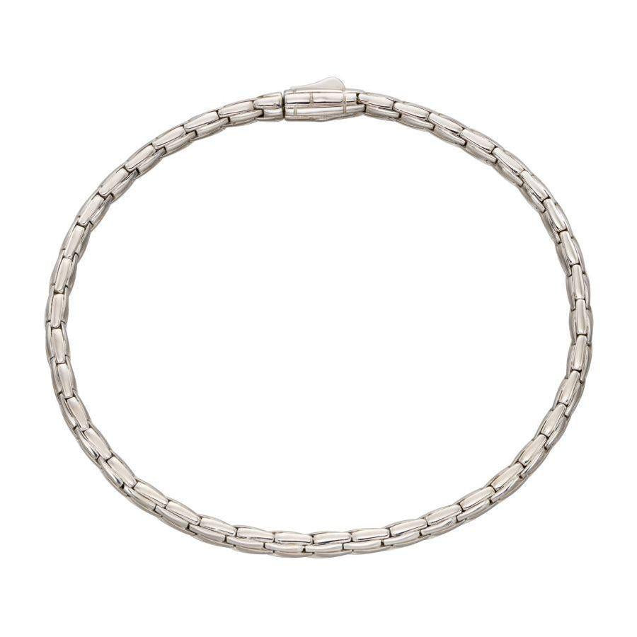 Dipples-9ct White Gold Snake Effect Link Bracelet-Dipples Jewellers