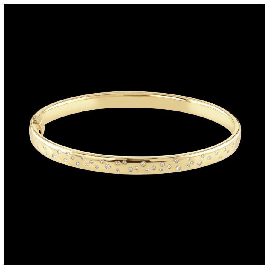 Dipples-9ct Yellow Gold 45 Scattered Diam Bngl-Dipples Jewellers