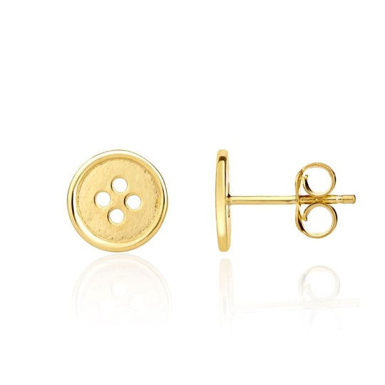 Dipples-9ct yellow gold coat button stud earrings-Dipples Jewellers