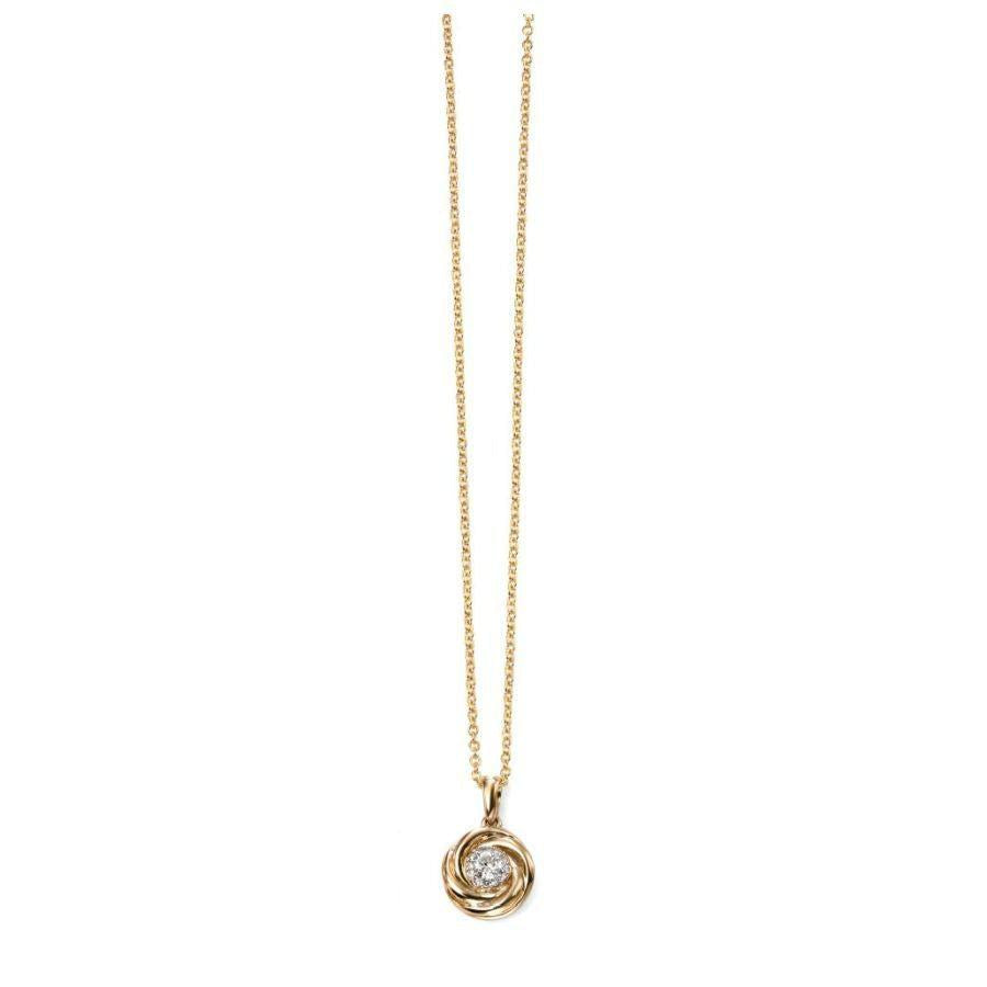 Dipples-9ct Yellow Gold Diamond Set Swirl Pendant-Dipples Jewellers